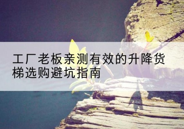 河间升降货梯怎么选-工厂老板亲测有效的升降货梯选购避坑指南